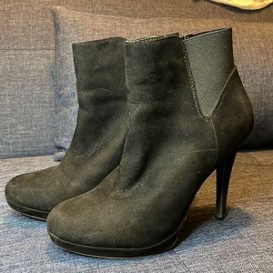 Black suede booties
